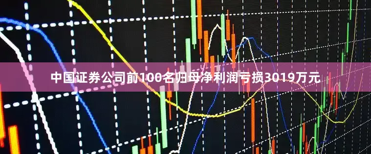 中国证券公司前100名归母净利润亏损3019万元